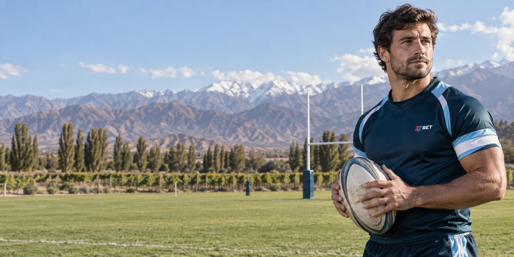 Jugador de rugby con indumentaria de 22BET